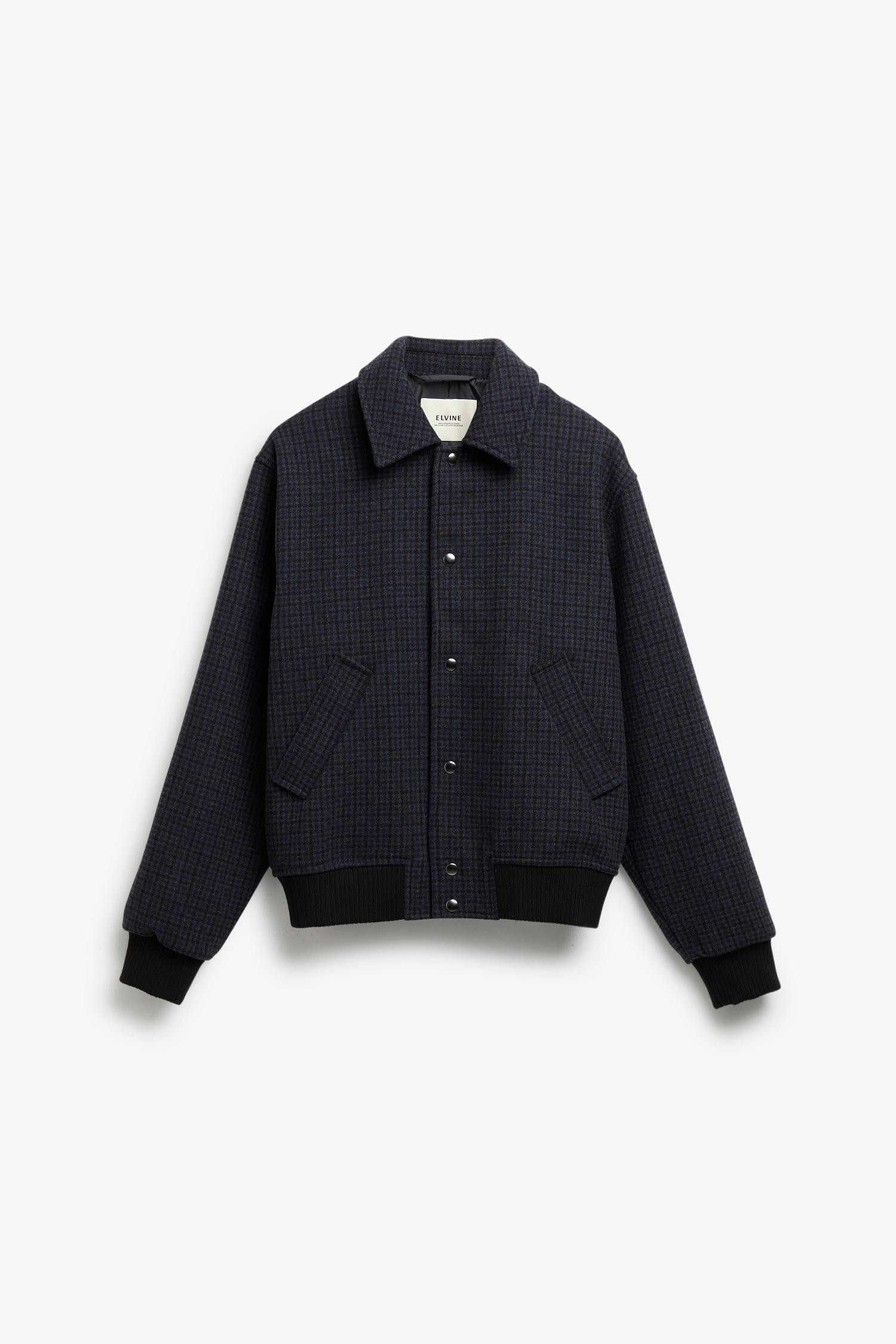 Elvine Narian Woll Jacken Grey Check Herren Wolljacke grau